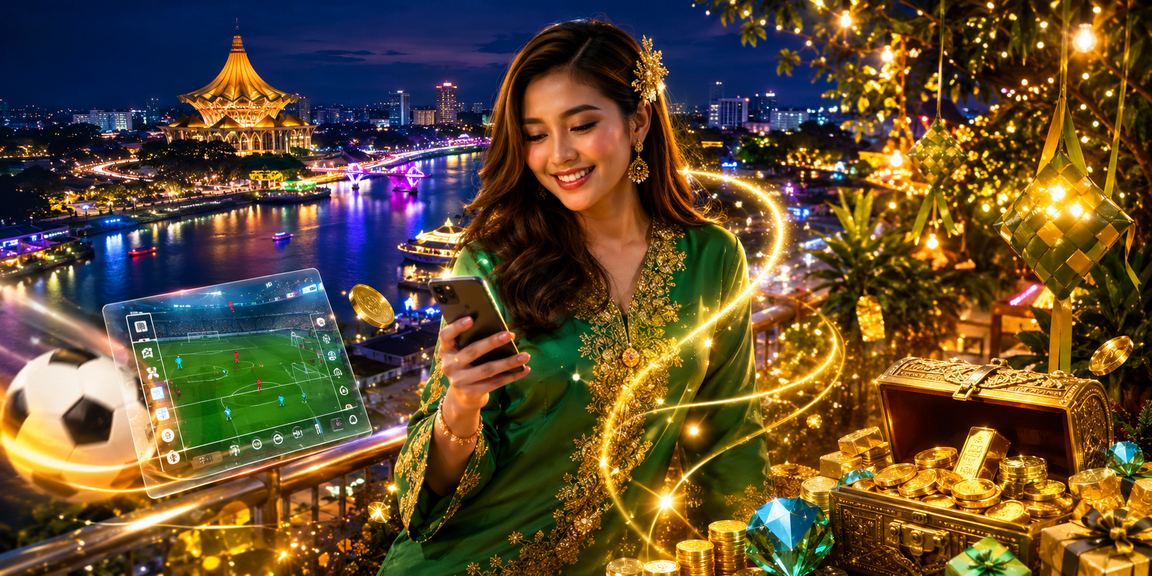 A player from Kuching, Sarawak playing mobile casino during Hari Raya at limau77